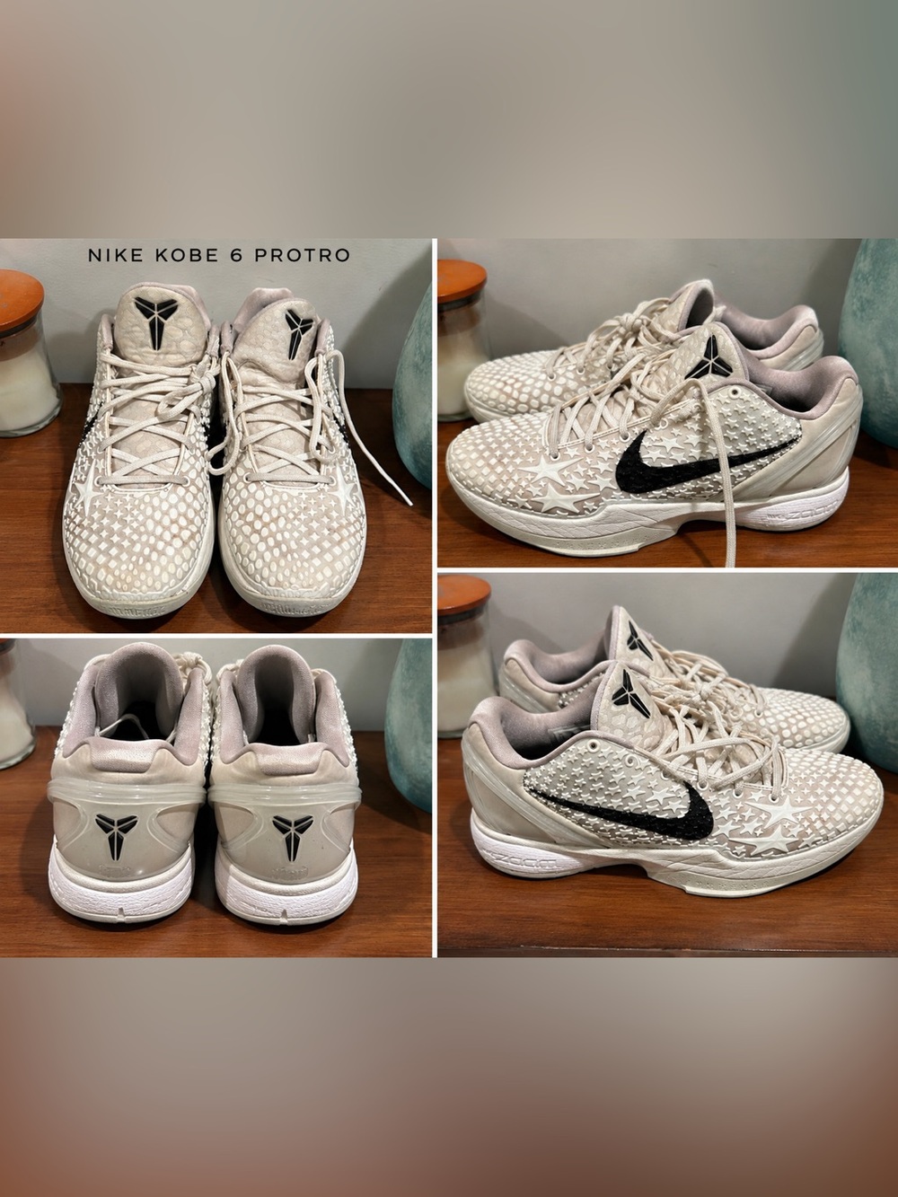 Nike Men's Light Cream/Black Kobe 6 Protro Sneakers